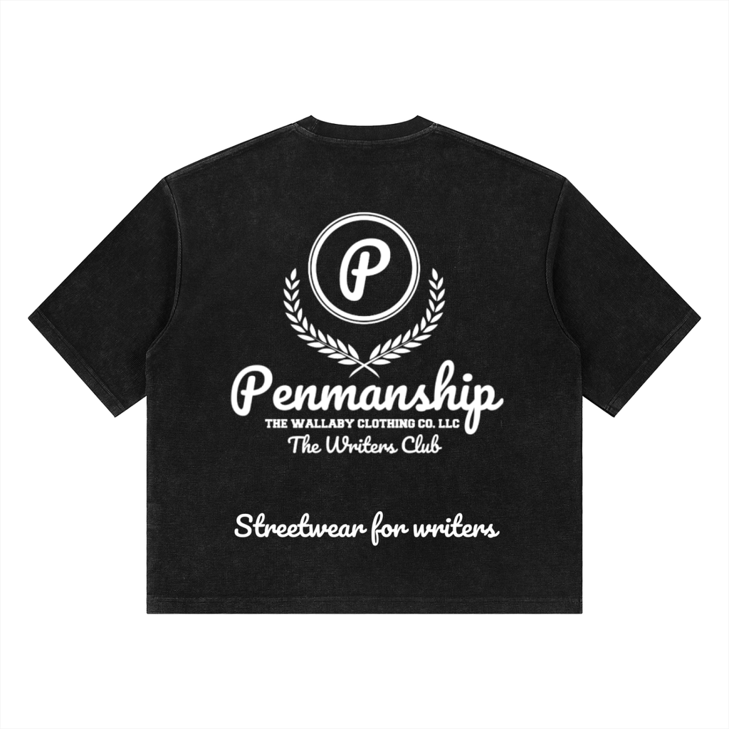 Penmanship "Censored" Unisex Mineral Wash Waffle Boxy T-Shirt
