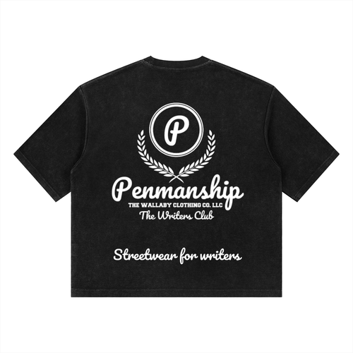 Penmanship "Censored" Unisex Mineral Wash Waffle Boxy T-Shirt