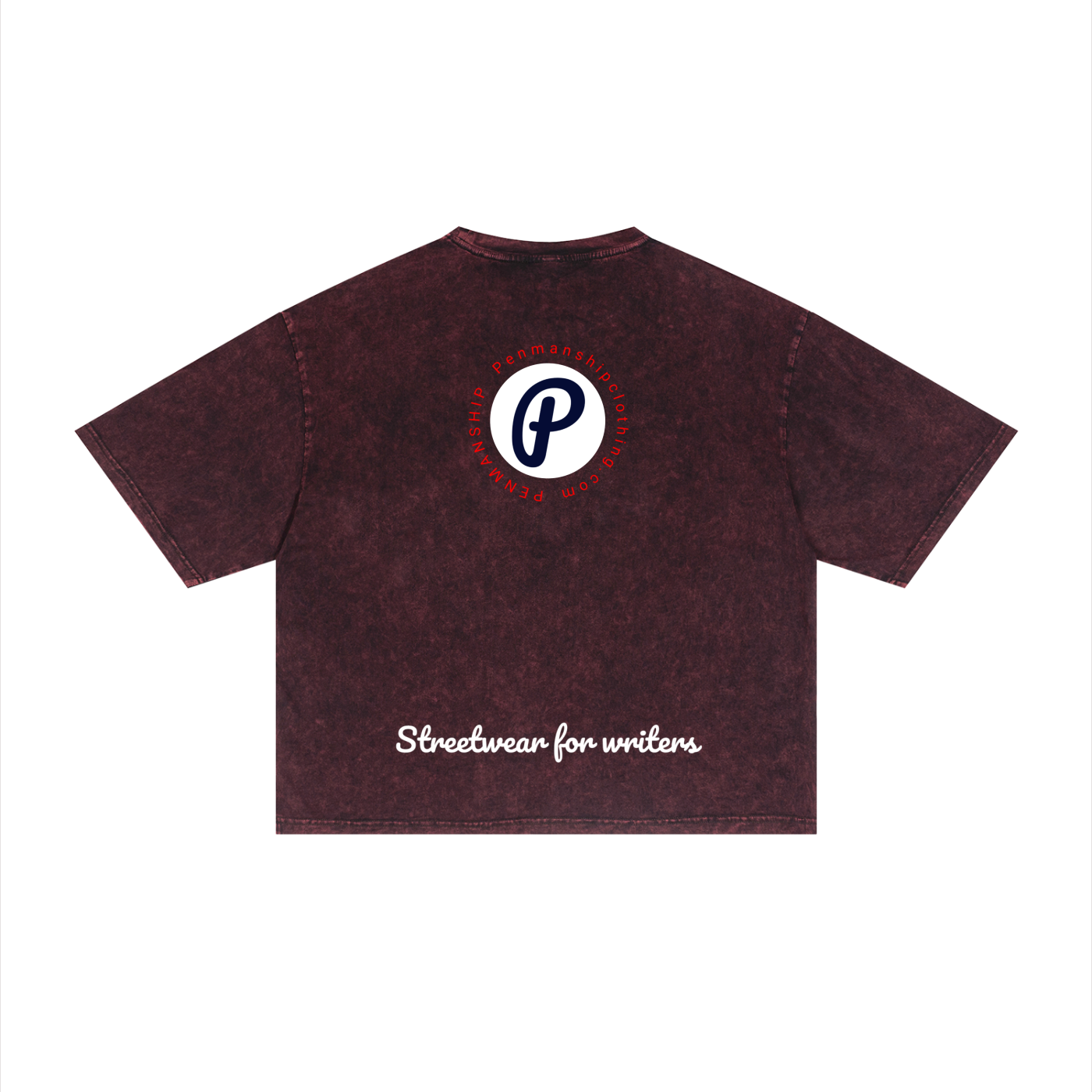 Penmanship Unisex Mineral Wash Boxy "Clean hands" Graphic T-Shirt
