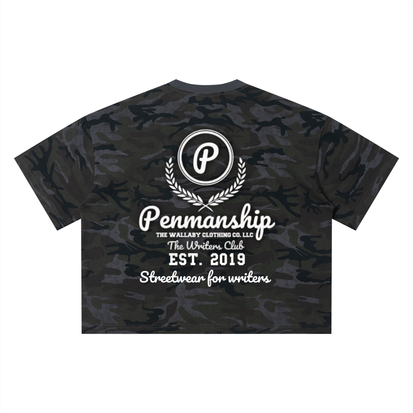 Penmanship Unisex Camo Boxy T-Shirt