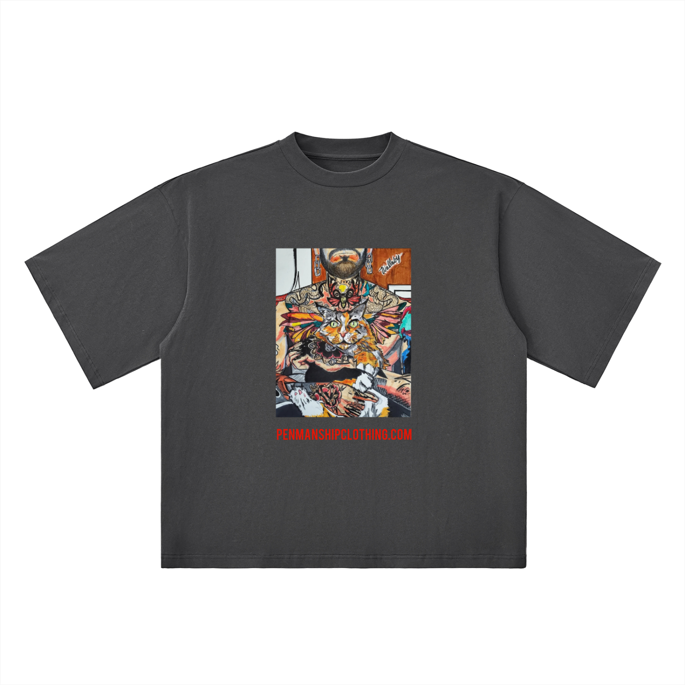 Penmanship,Clothing,Streetwear,Kool,Kat,Drop,Sleeve,Oversized,Tshirt
