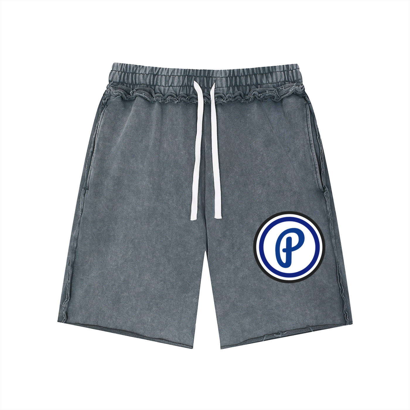 Penmanship Unisex Mineral Wash Raw Edge Shorts