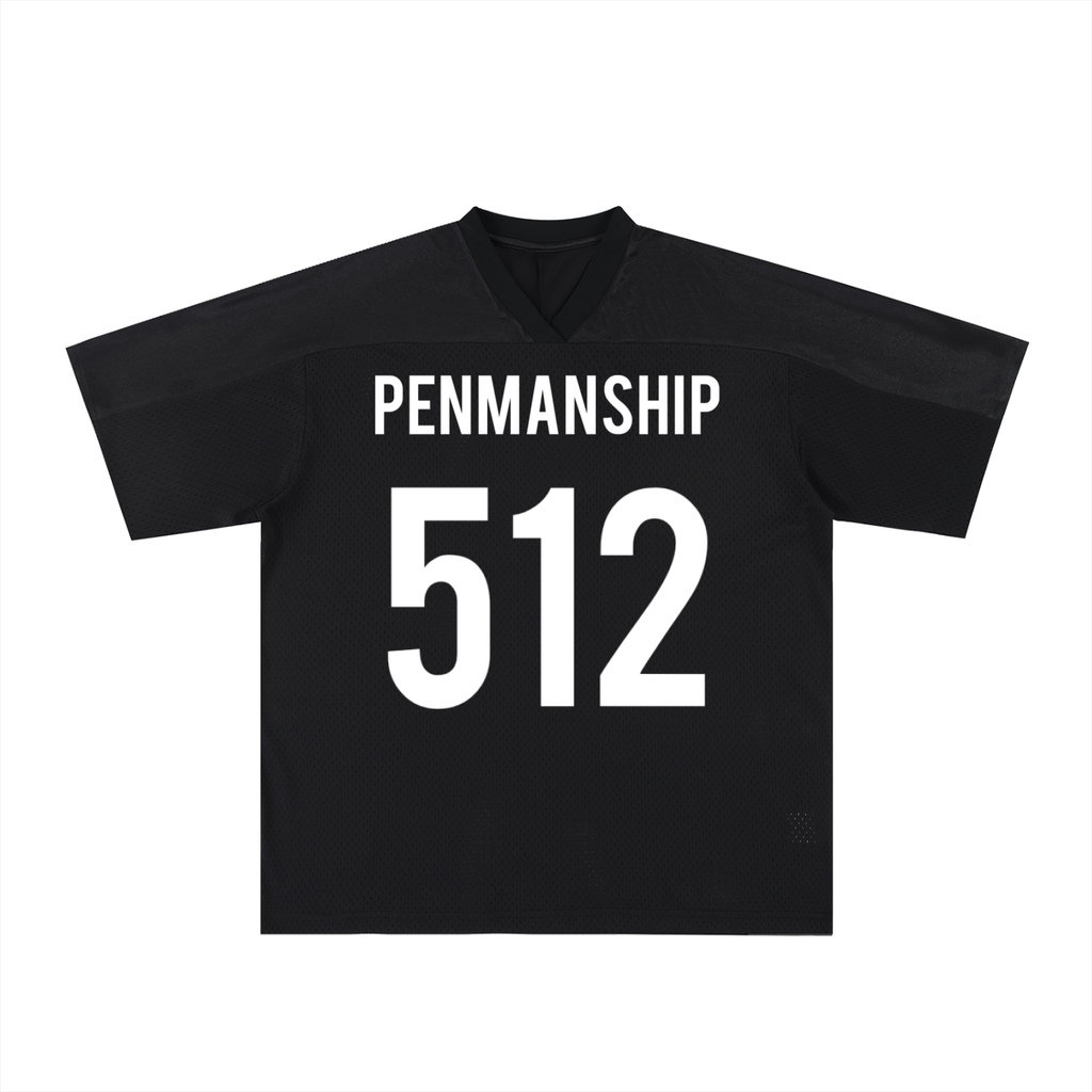 Penmanship Oversized Mesh V-Neck Soccer Jersey