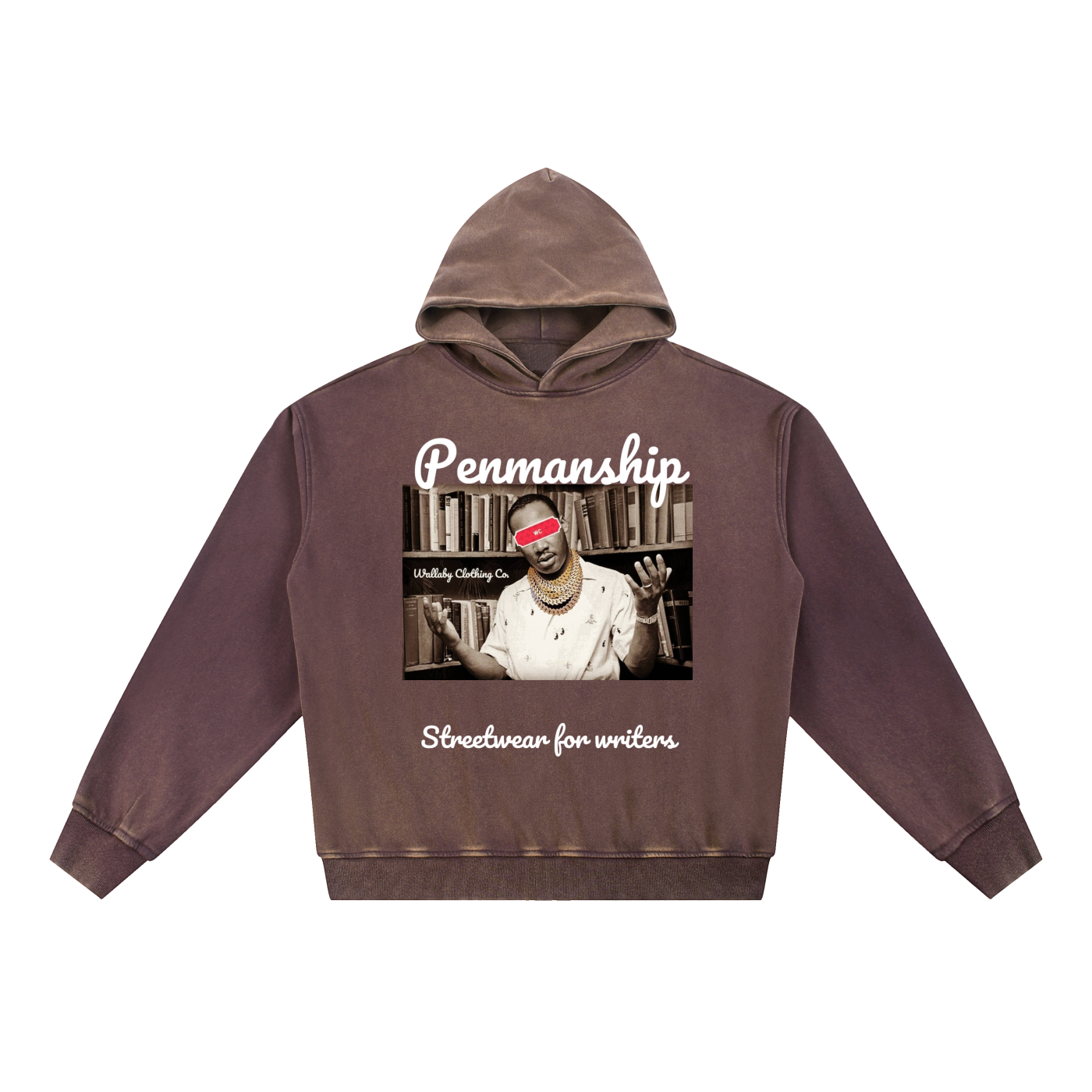 Penmanship Vintage Washed Gradient Fleece Hoodie