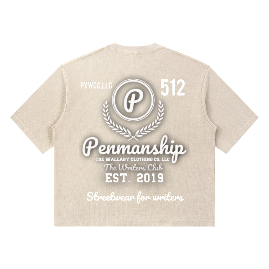 Penmanship "Censored" Unisex Mineral Wash Waffle Boxy T-Shirt