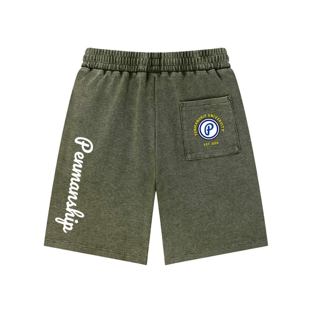 Penmanship Mineral Wash Waffle Knit Shorts