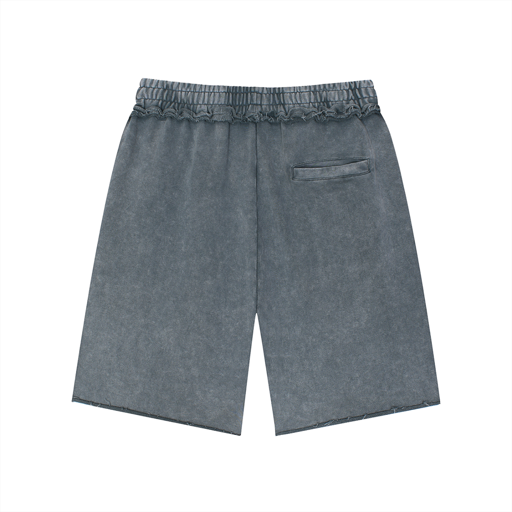 Penmanship Unisex Mineral Wash Raw Edge Shorts