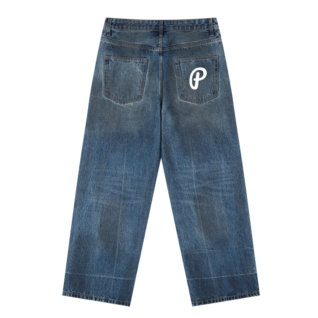 Penmanship Vintage Wash Baggy Denim Jeans
