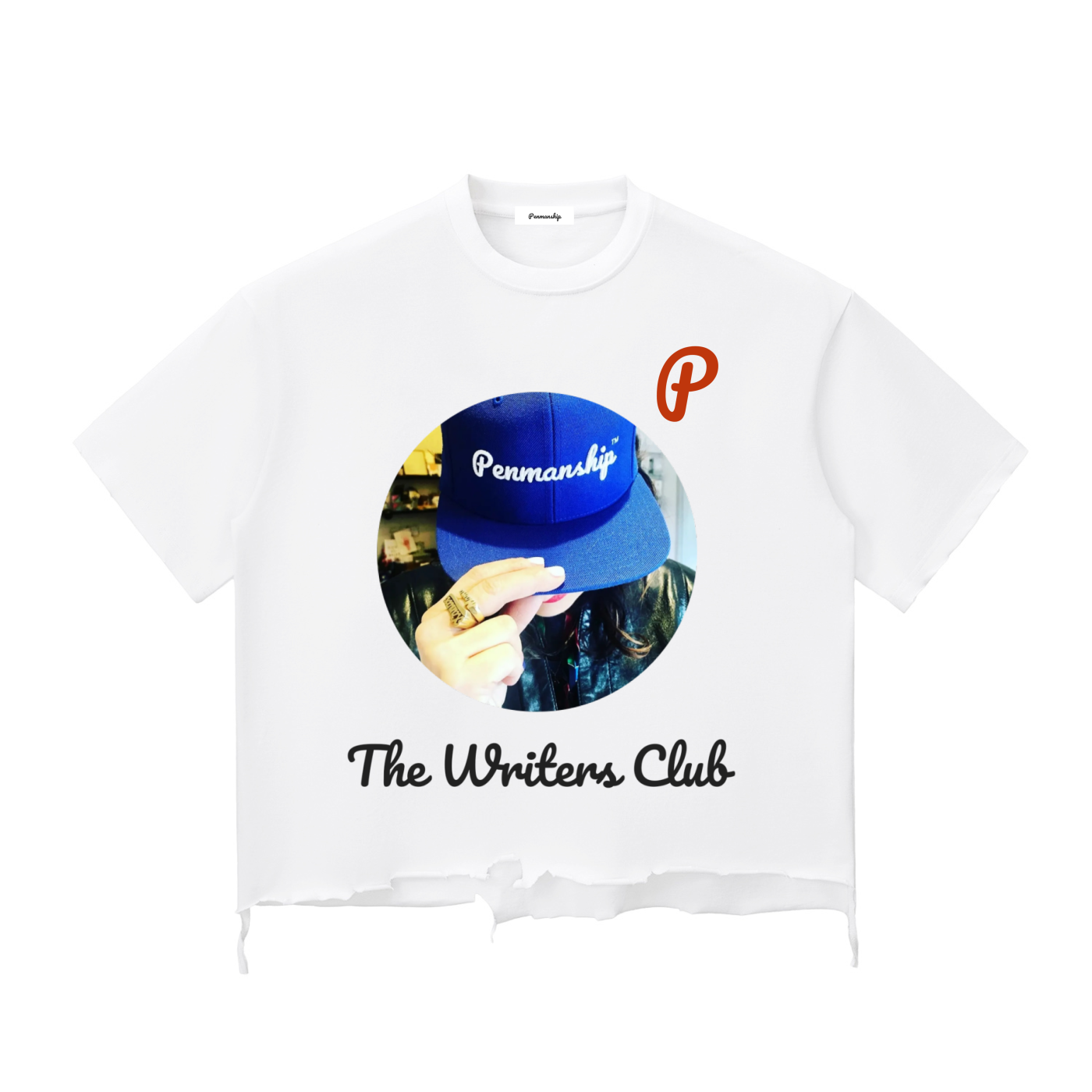 Penmanship Wash Raw-Hem Boxy T-shirt