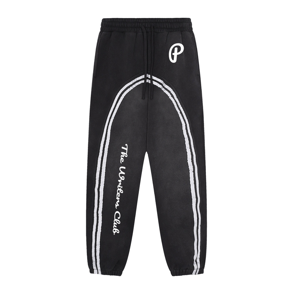 Penmanship Sun Fade Contrast Tape Fleece Jogged Sweatpants