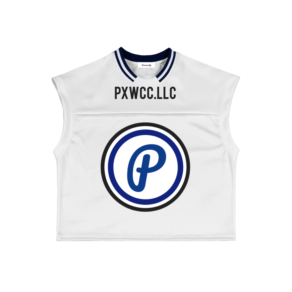 Penmanship Loose Sleeveless Mesh T-Shirt