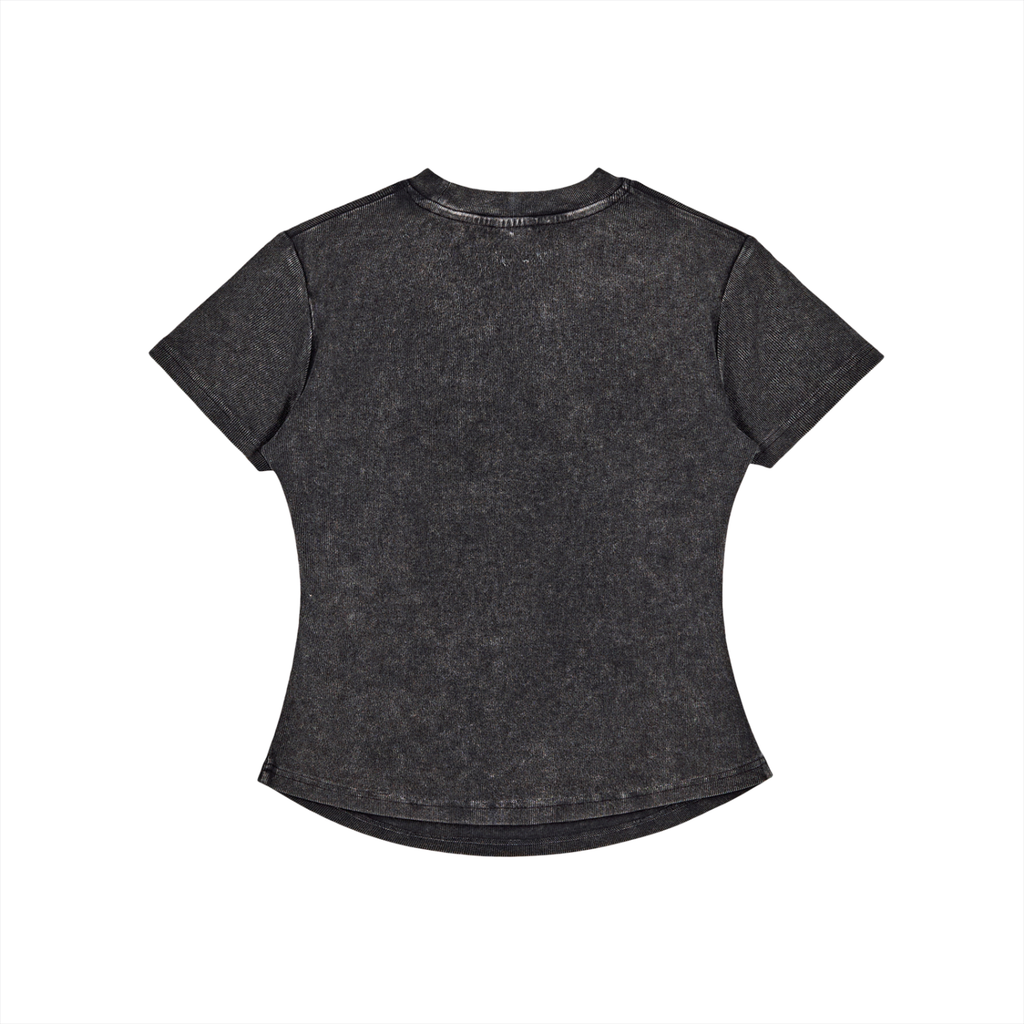 Penmanship Vintage Washed Bodycon Cotton T-Shirt