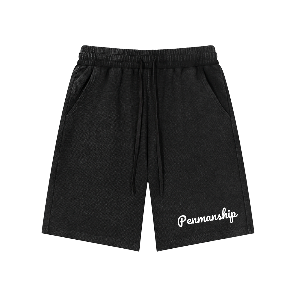 Penmanship Mineral Wash Waffle Knit Shorts