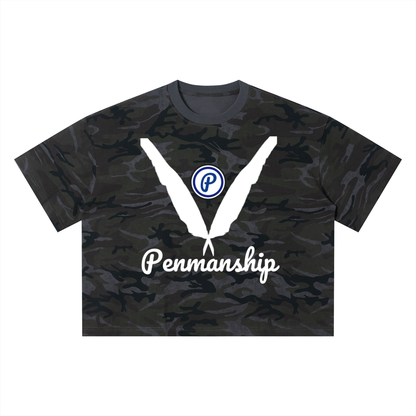 Penmanship Unisex Camo Boxy T-Shirt