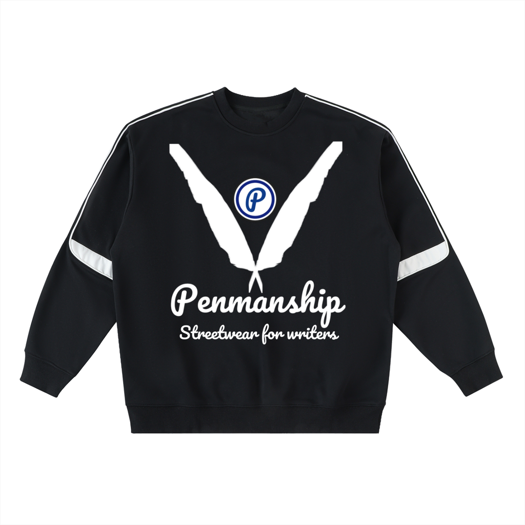 Penmanship Oversized Crewneck Taped Sweatshirt