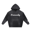 Penmanship Vintage Washed Frayed Fleece Hoodie