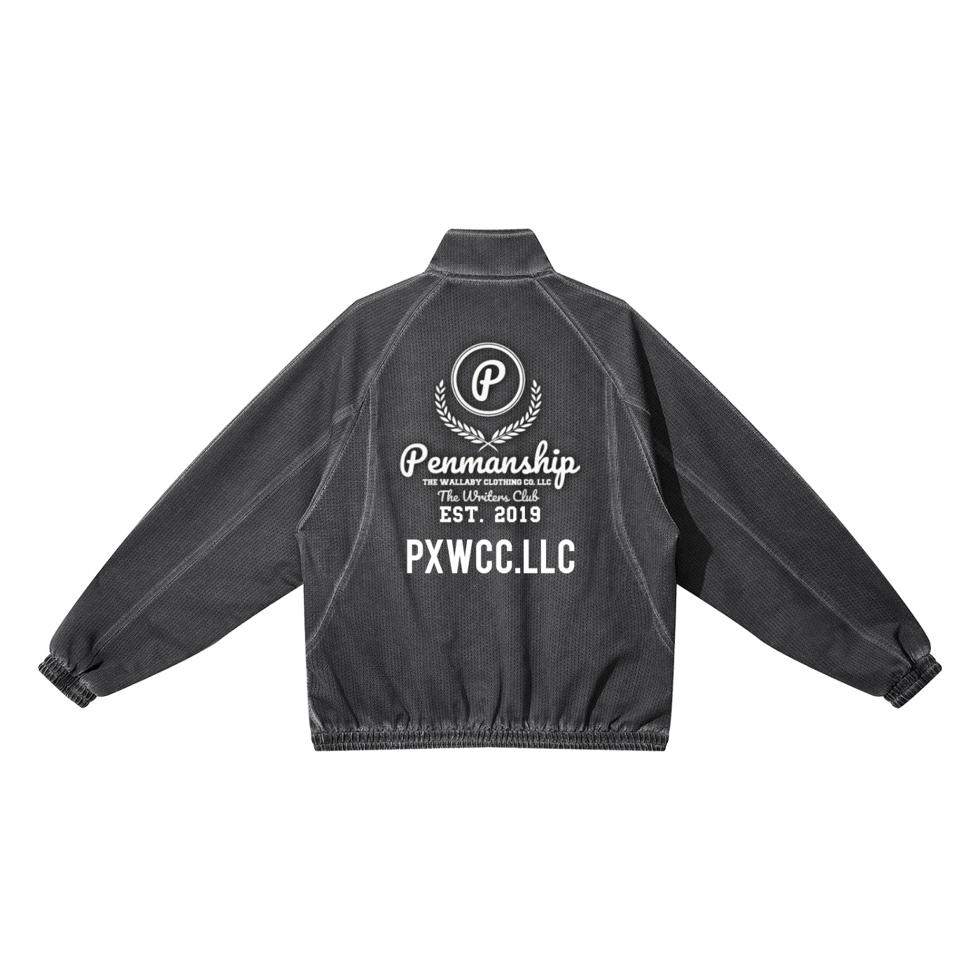 Penmanship Unisex Vintage Wash Full Zip Mesh Jacket