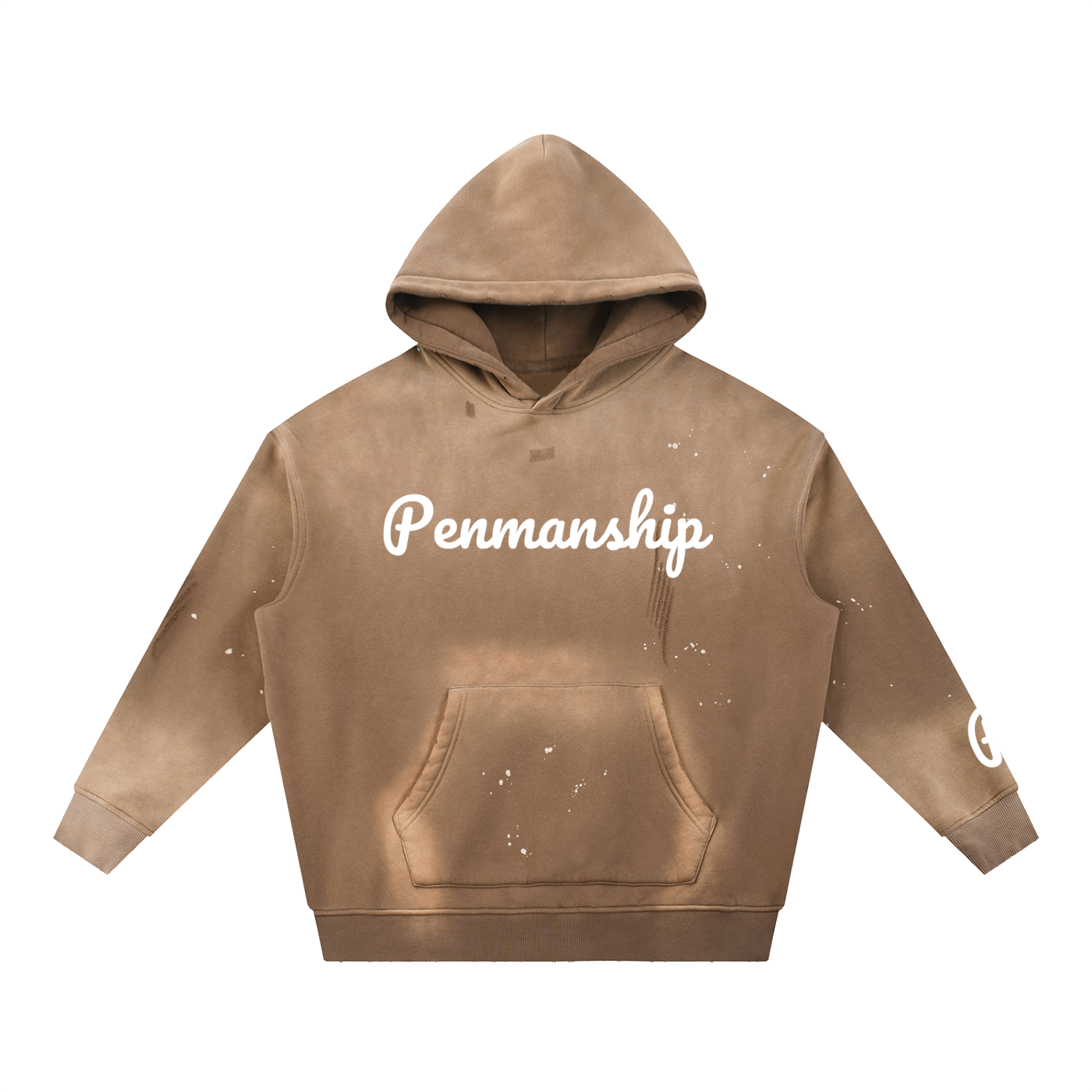 Penmanship Vintage Washed Frayed Fleece Hoodie