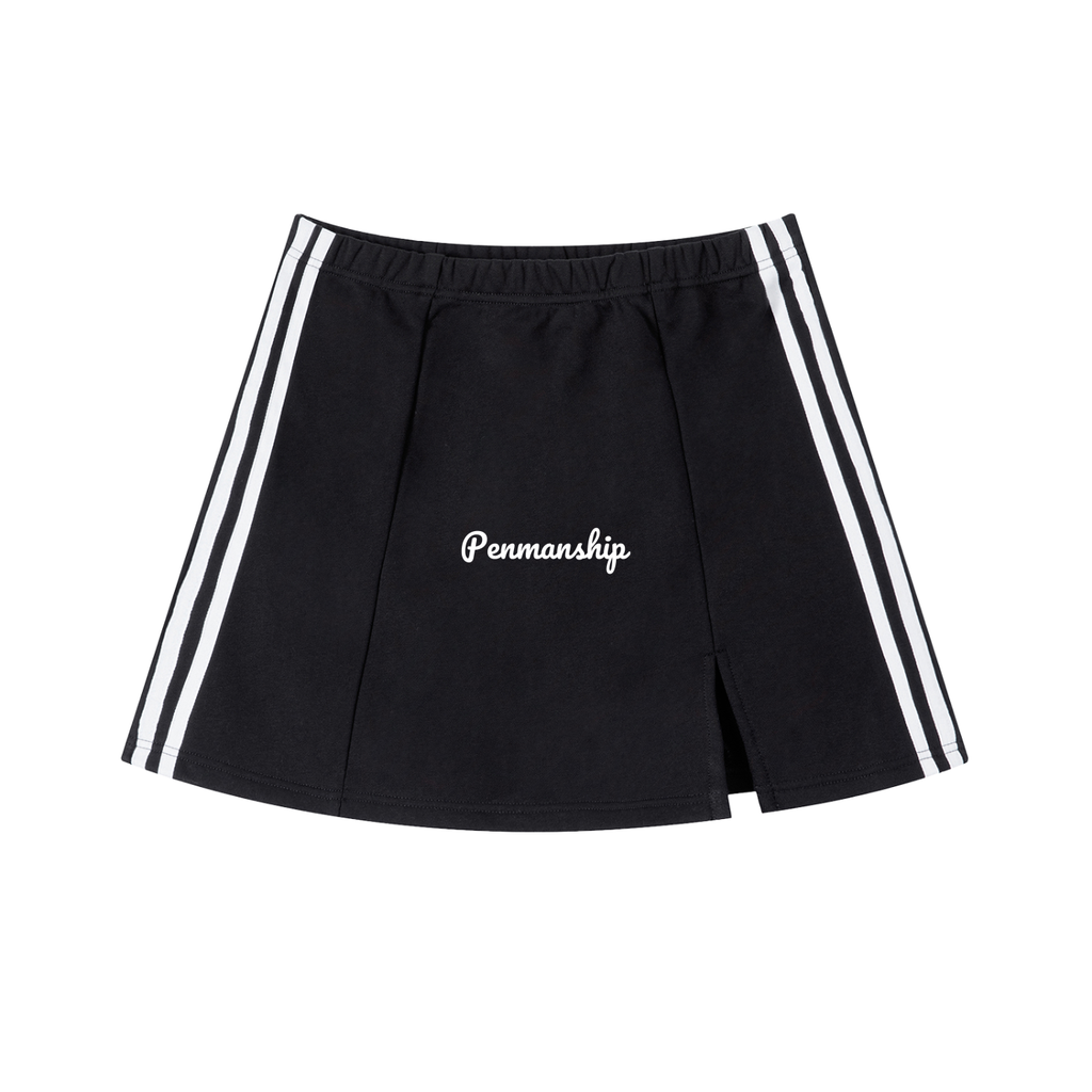 Penmanship Contrast Side Stripe Slit Skirt
