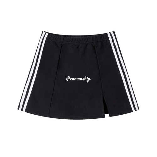 Penmanship Contrast Side Stripe Slit Skirt