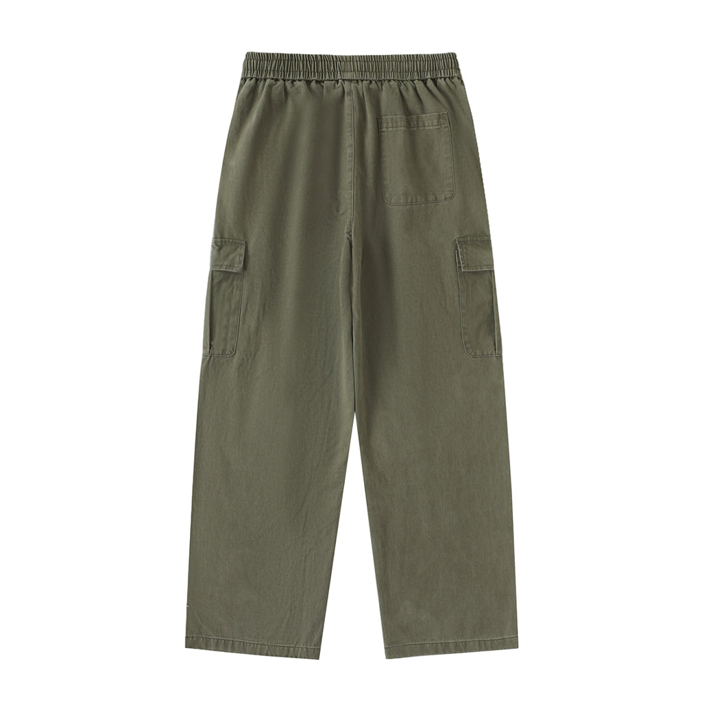 Penmanship Drawstring Waist Straight-Leg Cargo Pants