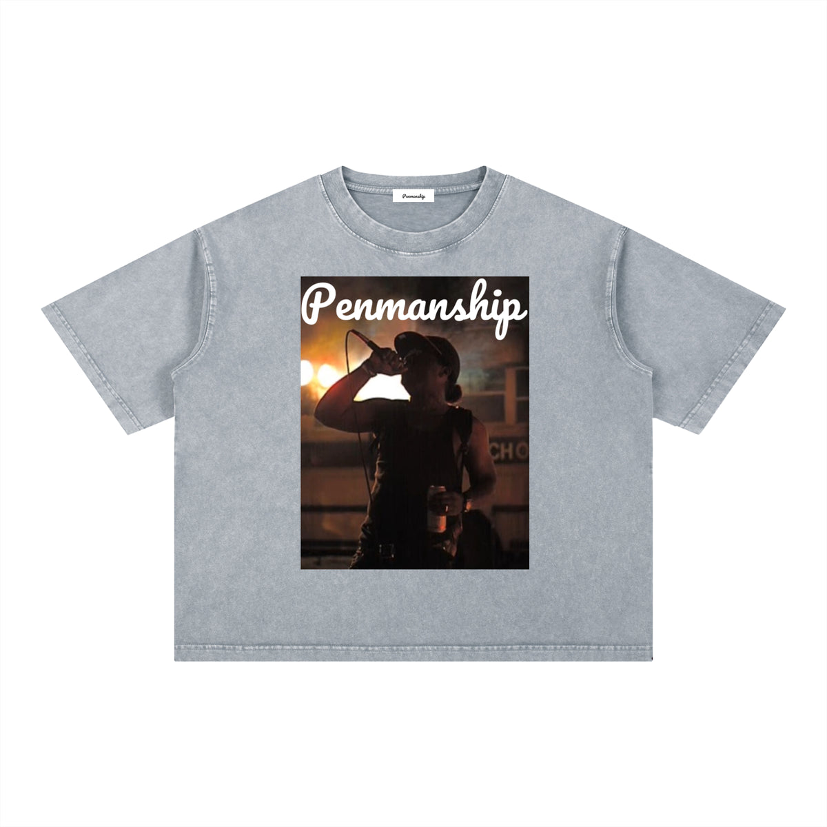 Penmanship Mineral Wash Boxy Cotton T-Shirt