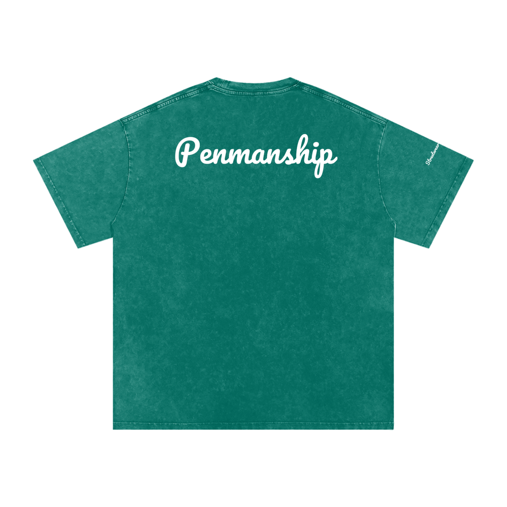 Penmanship Snow Washed Oversized Cotton T-Shirt