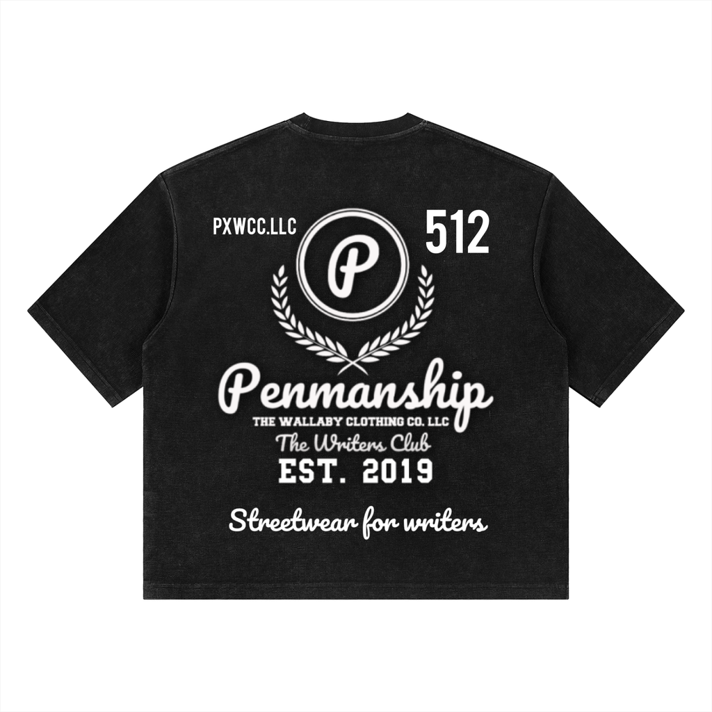 Penmanship "Censored" Unisex Mineral Wash Waffle Boxy T-Shirt