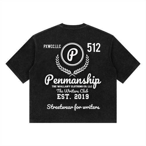 Penmanship "Censored" Unisex Mineral Wash Waffle Boxy T-Shirt