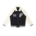 Penmanship Contrast Raglan Sleeve Baseball Jacket