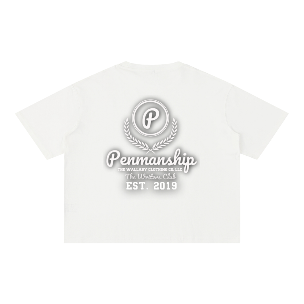 Penmanship Mineral Wash Boxy Cotton T-Shirt