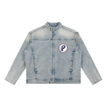 Penmanship Vintage Wash Zip Denim Jacket