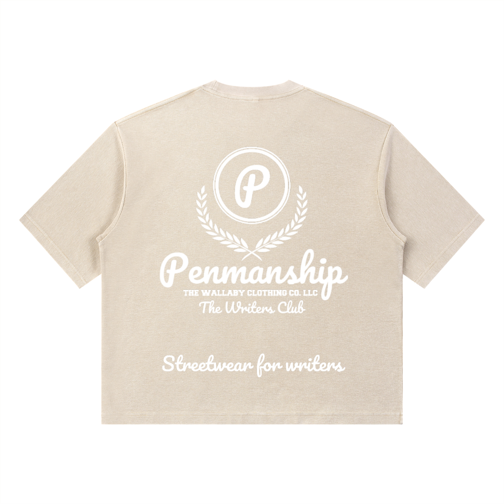 Penmanship "Censored" Unisex Mineral Wash Waffle Boxy T-Shirt
