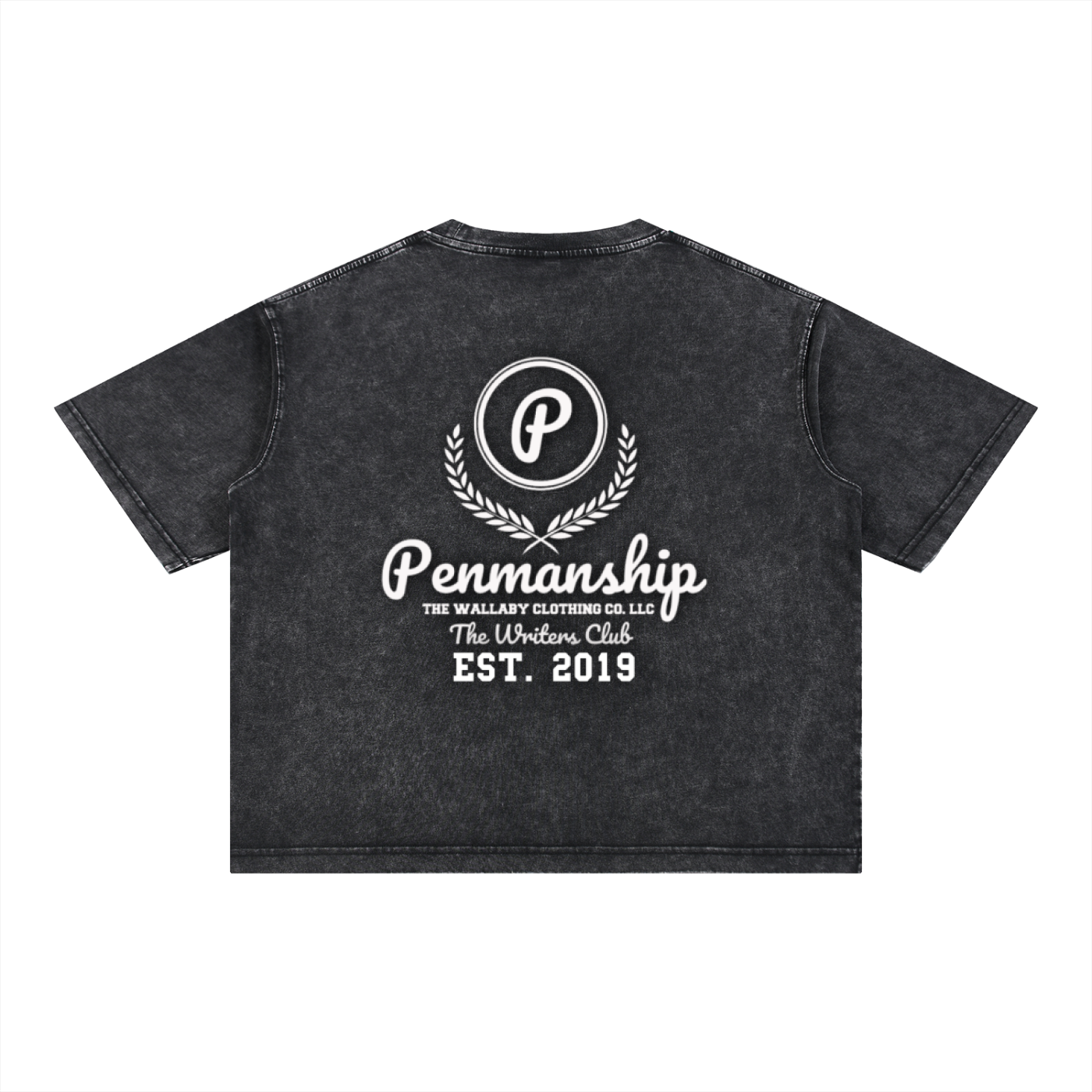 Penmanship Mineral Wash Boxy Cotton T-Shirt