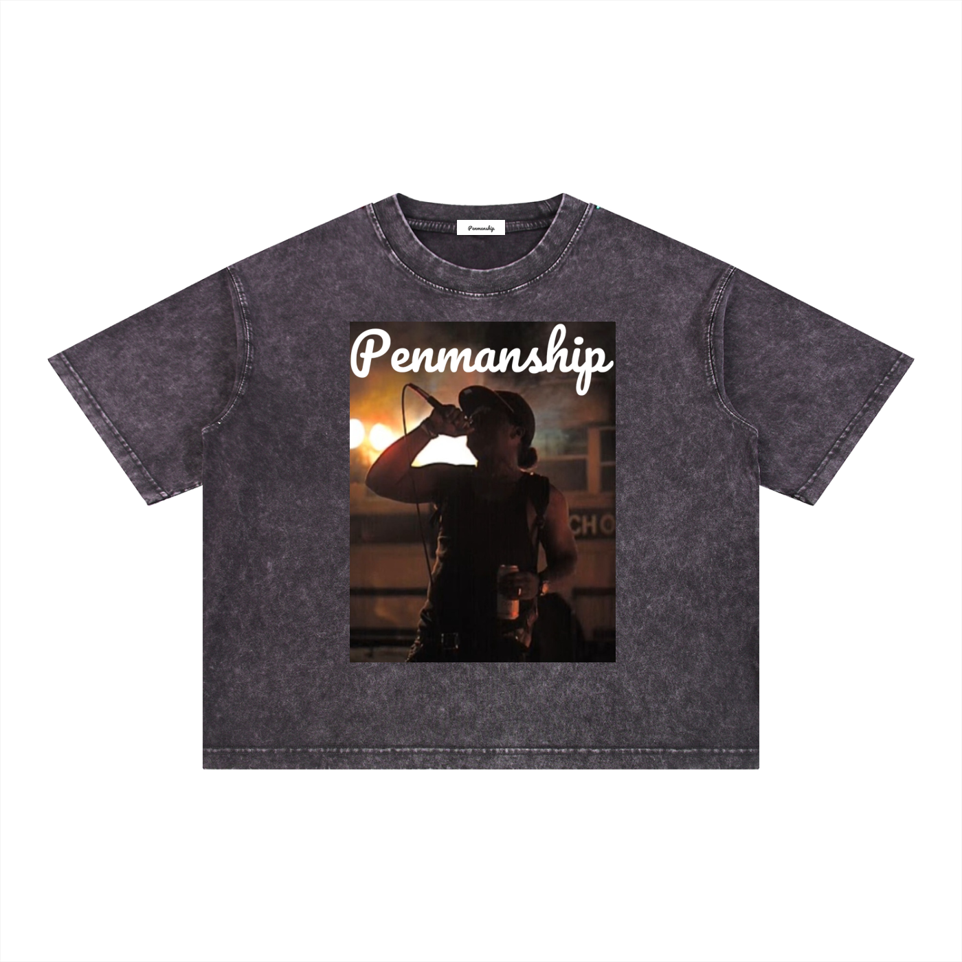 Penmanship Mineral Wash Boxy Cotton T-Shirt