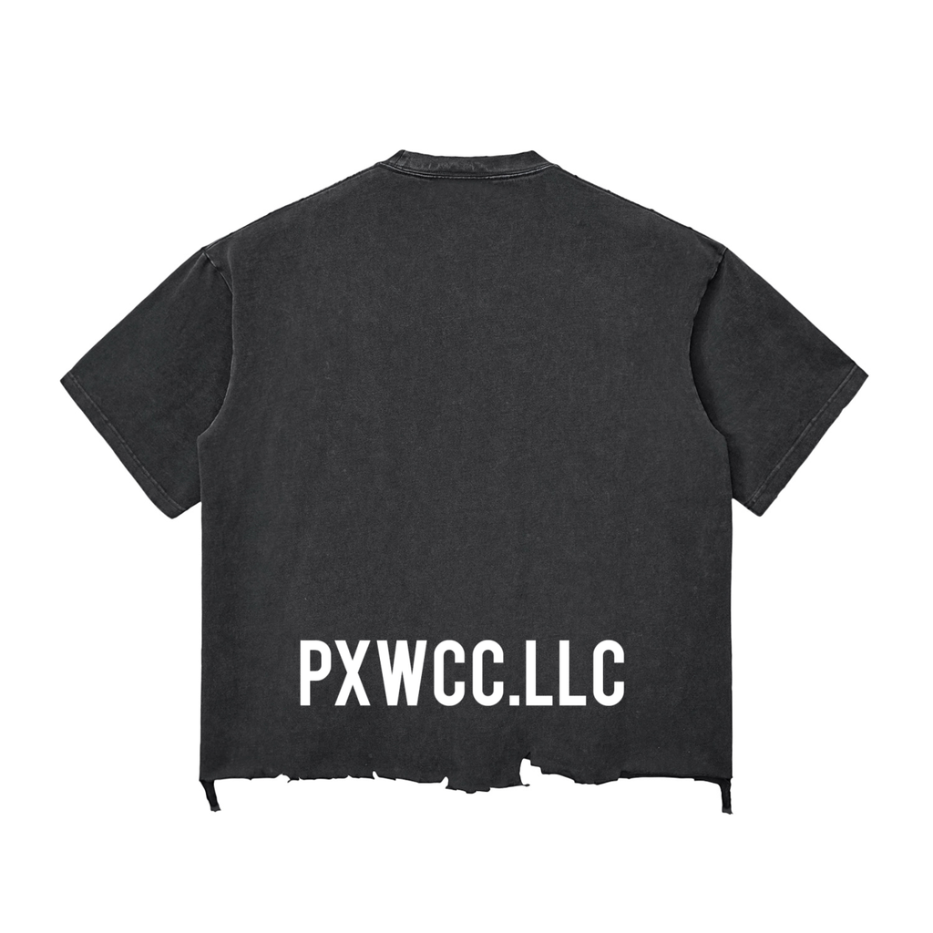 Penmanship Wash Raw-Hem Boxy T-shirt