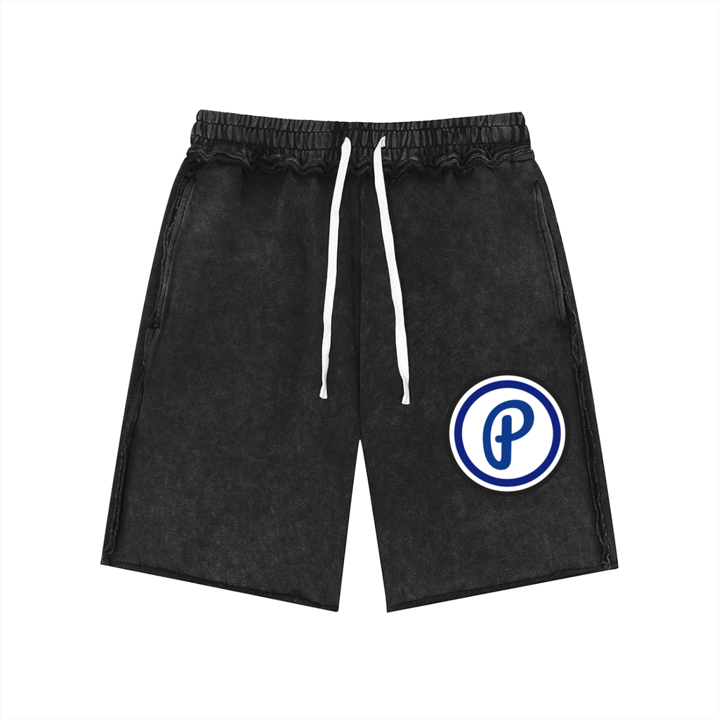 Penmanship Unisex Mineral Wash Raw Edge Shorts