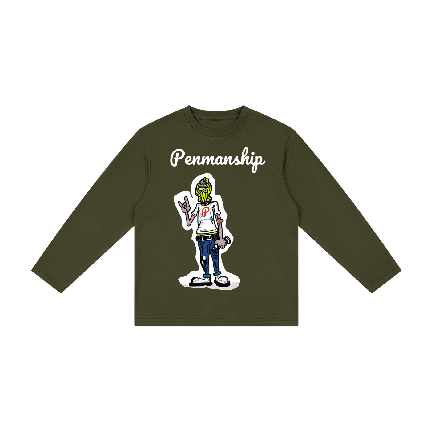 Penmanship Kid's Drop Shoulder Long Sleeve T-Shirt