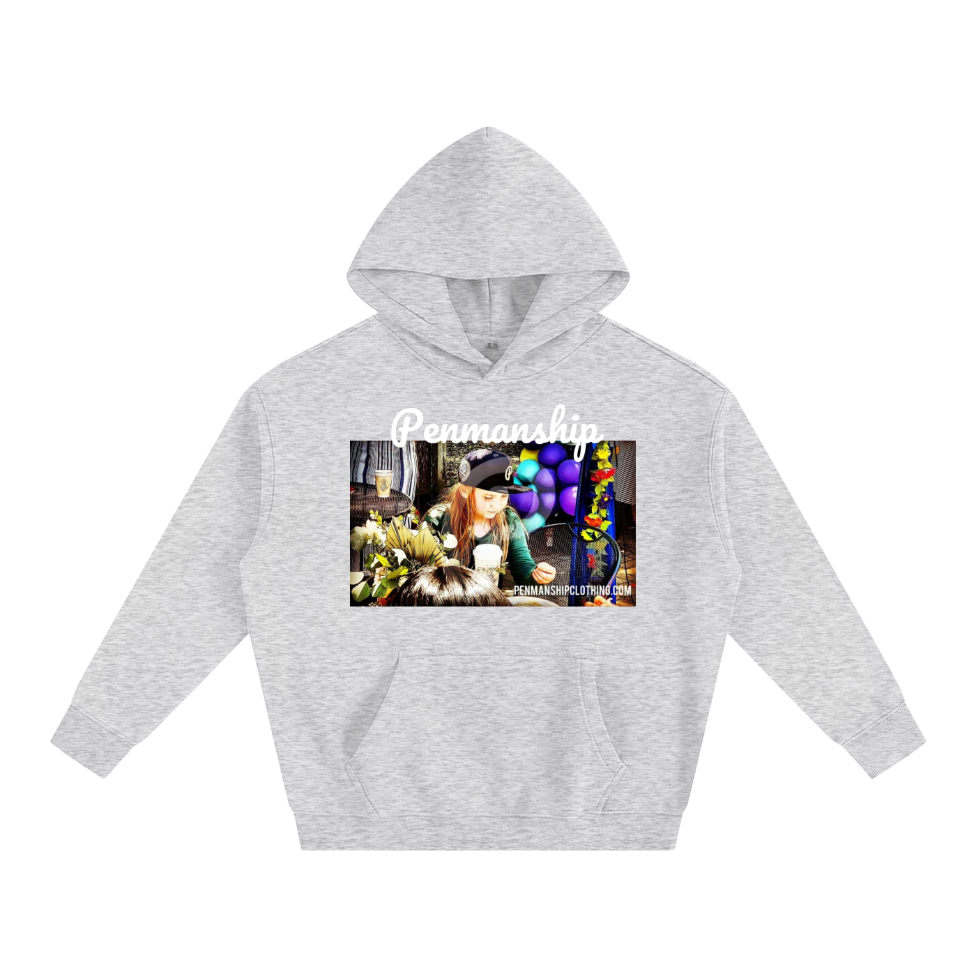 Penmanship Oversize Graphic Fleeced Hoodie