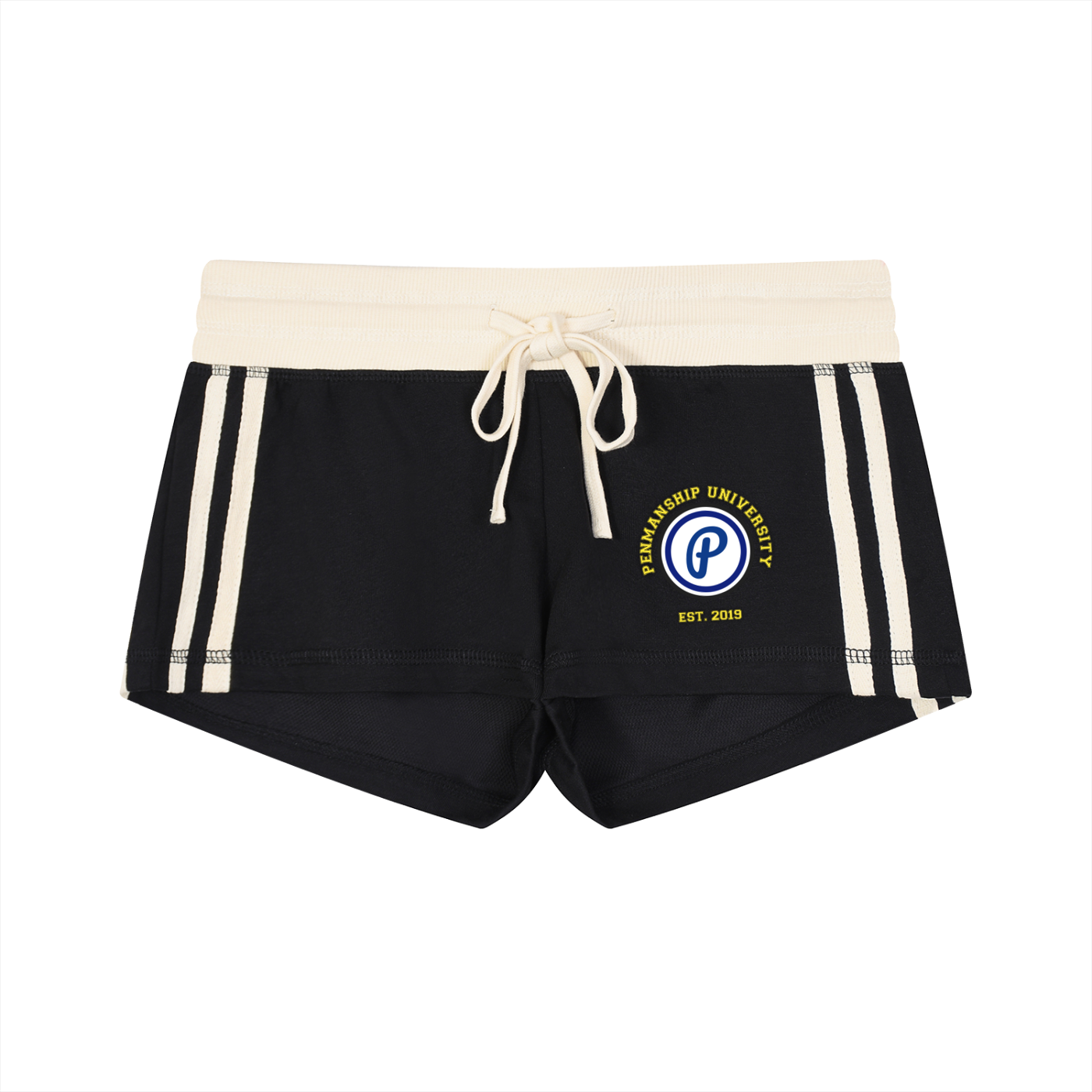 Women's Penmanship Contrast Stripe Track Shorts