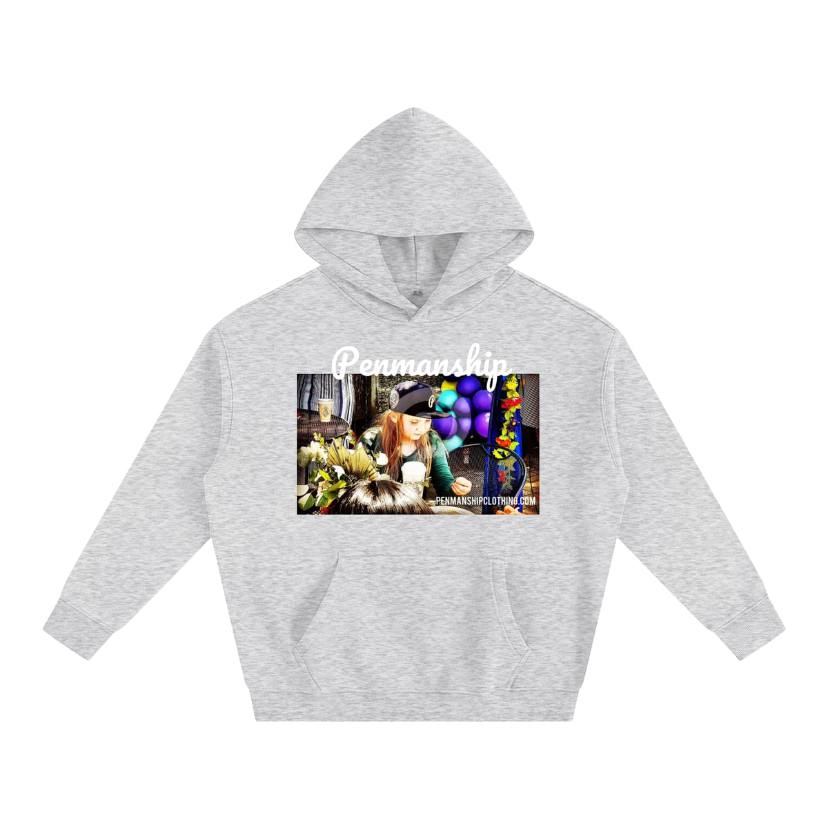 Penmanship Oversize Graphic Fleeced Hoodie