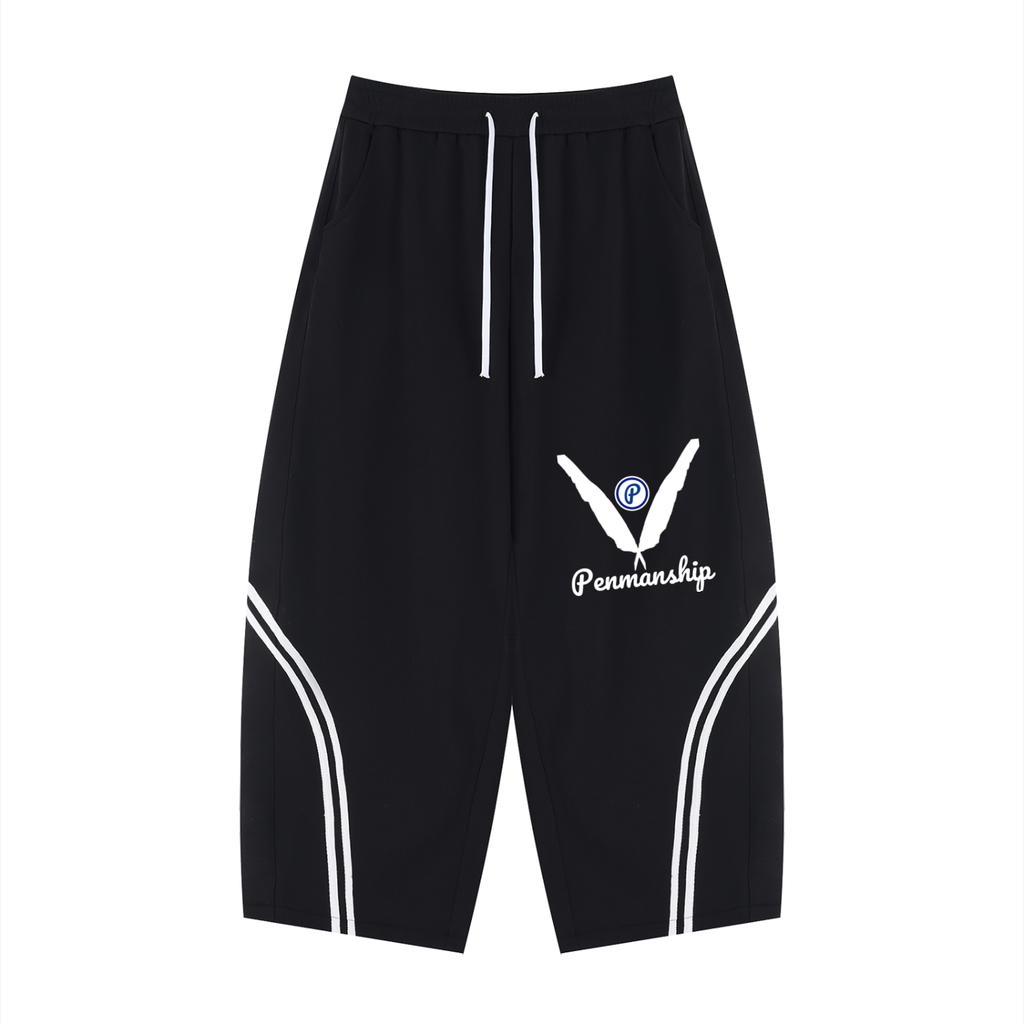 Penmanship Unisex Wide Leg Piping Sweatpants