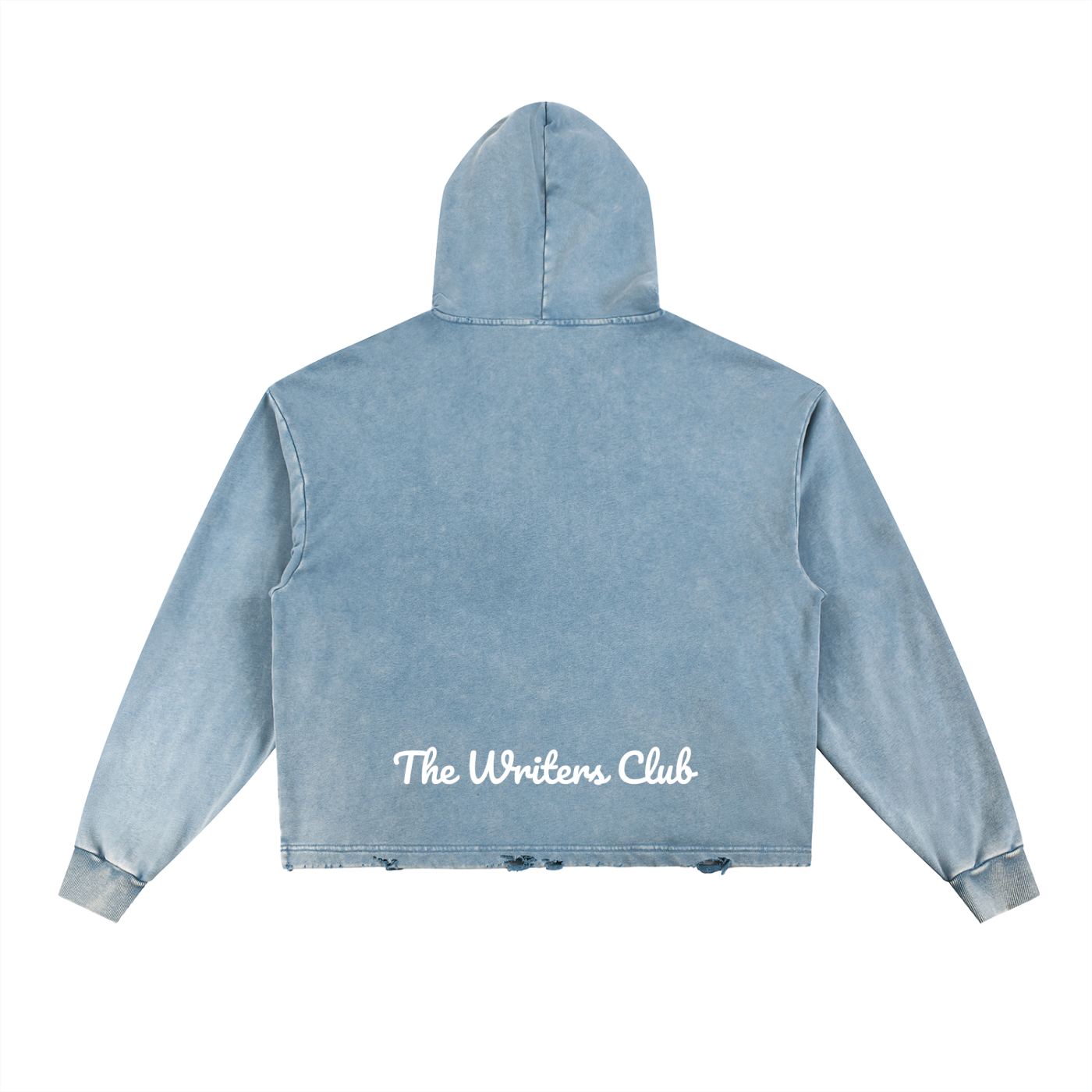 Penmanship Vintage Washed Frayed-Hem Hoodie