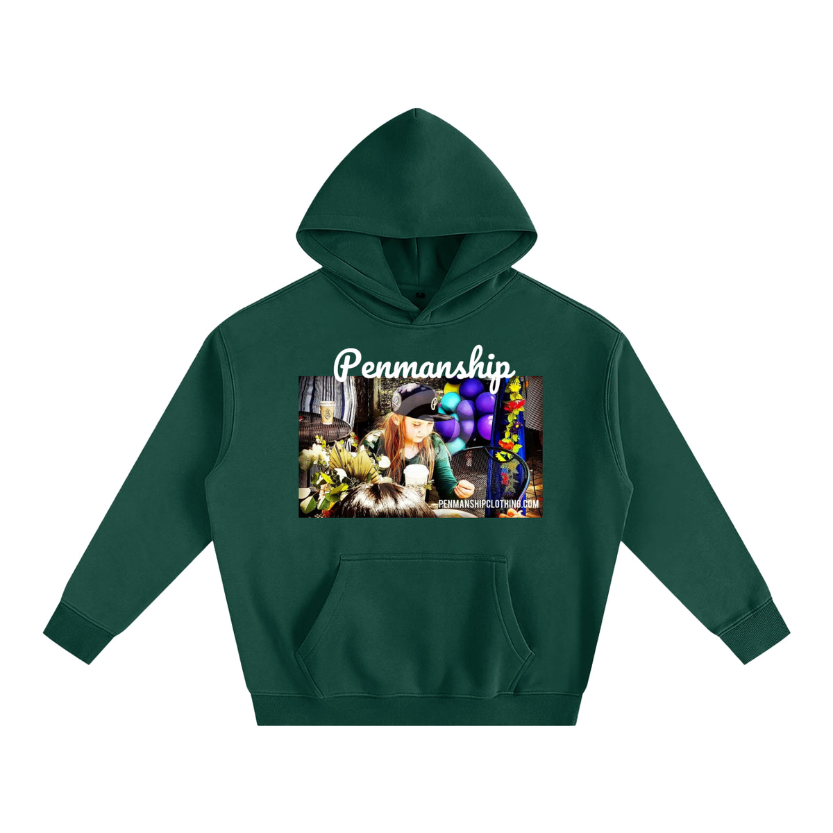 Penmanship Oversize Graphic Fleeced Hoodie