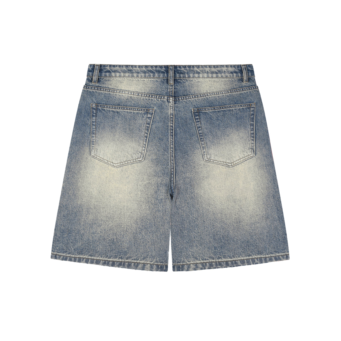 Penmanship Faded Distressed Baggy Denim Shorts