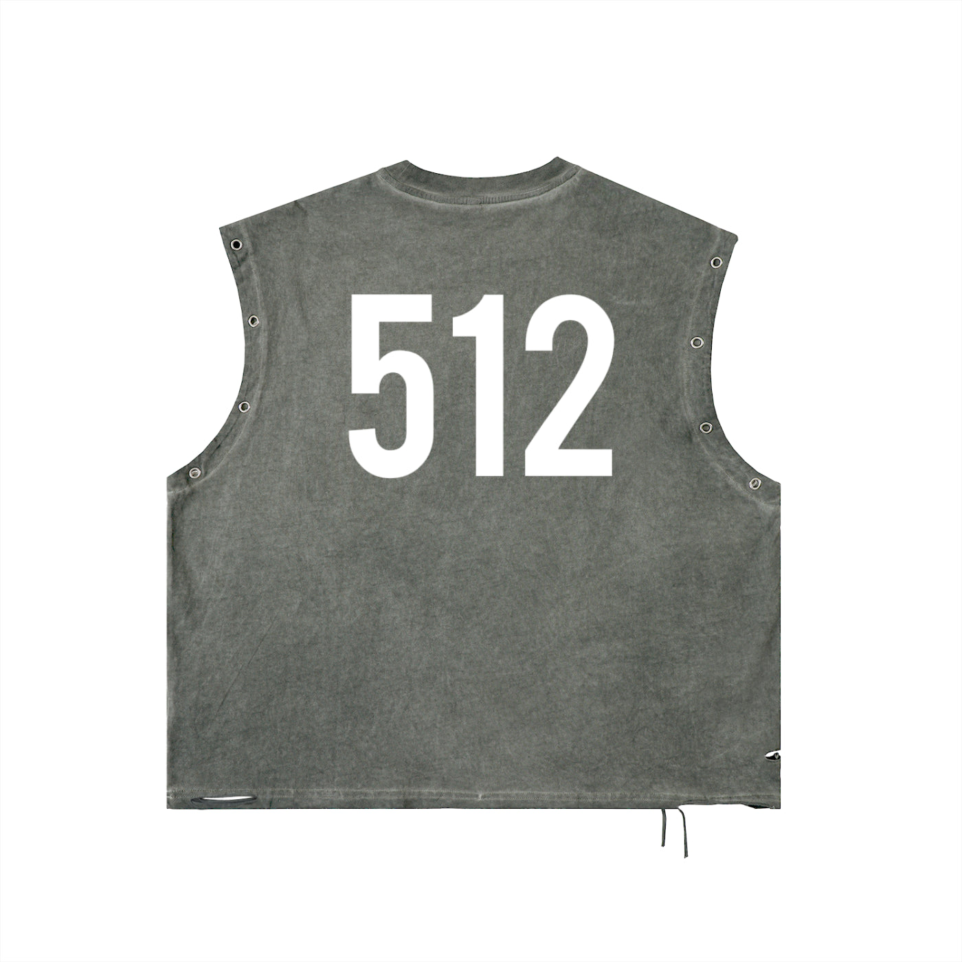 Penmanship "Censored 101" Distressed Grommet Eyelet Tank Top