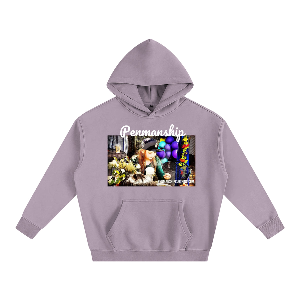 Penmanship Oversize Graphic Fleeced Hoodie