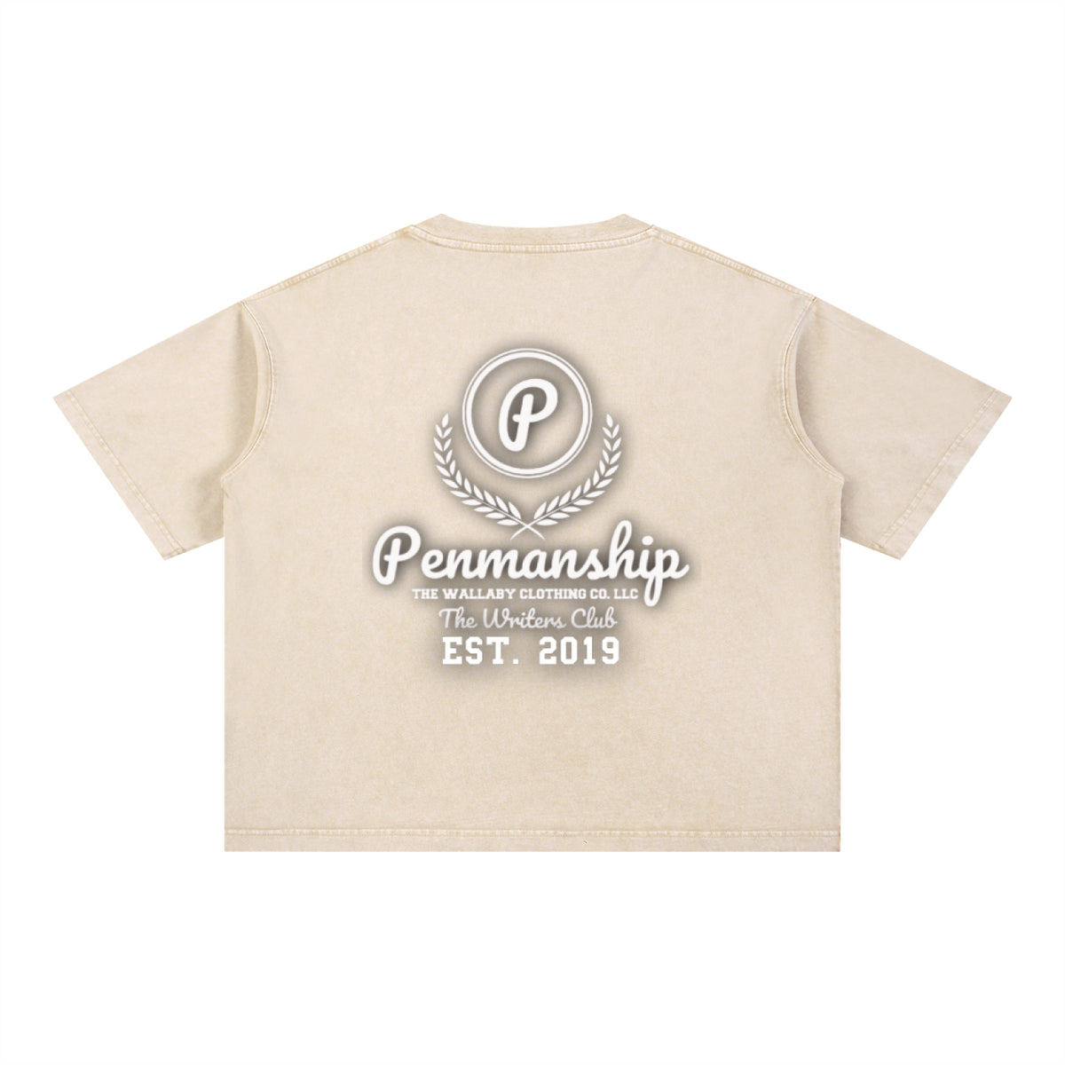 Penmanship Mineral Wash Boxy Cotton T-Shirt