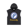 Penmanship Snow Washed Boxy Hooded Tank Top