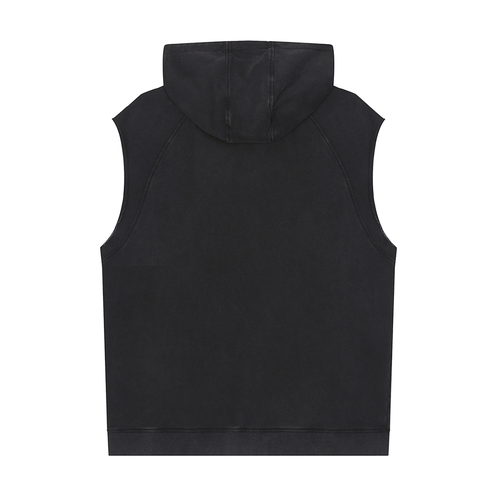 Penmanship Snow Washed Sleeveless Hoodie